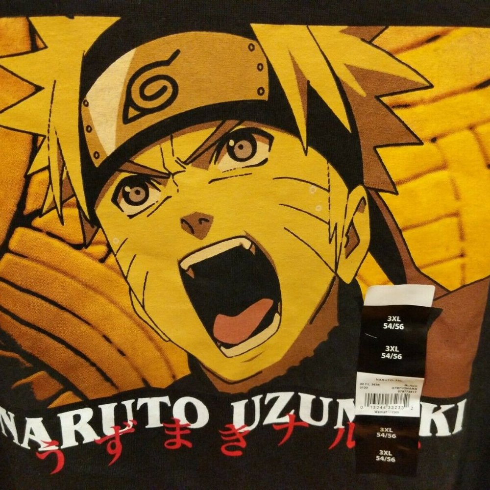 Naruto Shippuden Collection Naruto Uzumaki Black T-shirt. Men's Size 3XL - Picture 2 of 4